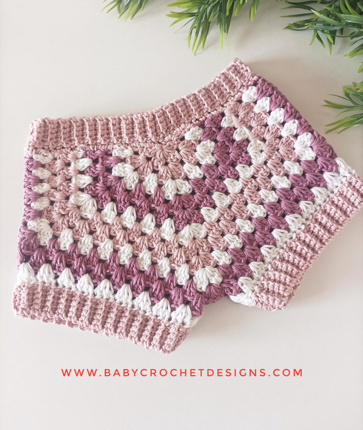 Summer Granny Square Shorts Crochet Pattern for Kids