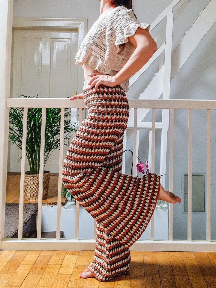 Granny Stitch Wide Leg Pants Crochet Pattern