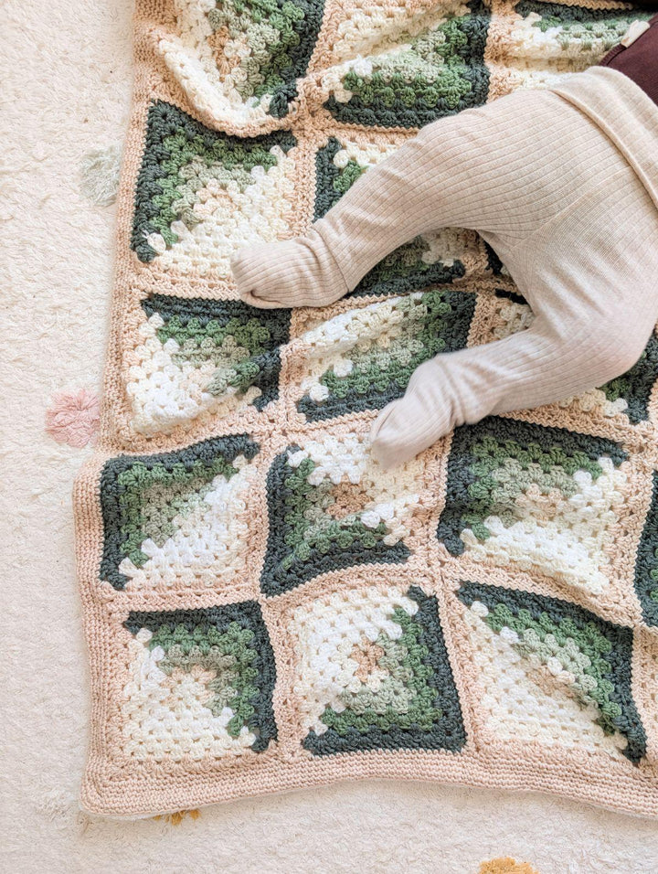 Cozy Log Cabin Baby Blanket Crochet Pattern