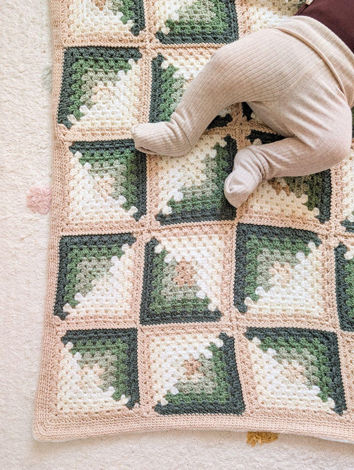 Cozy Log Cabin Baby Blanket Crochet Pattern