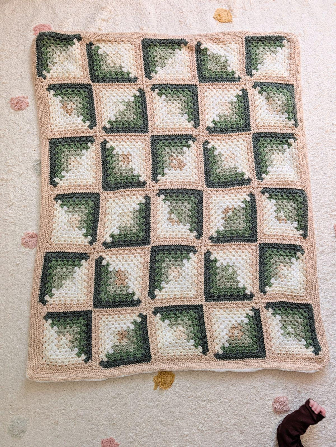 Cozy Log Cabin Baby Blanket Crochet Pattern