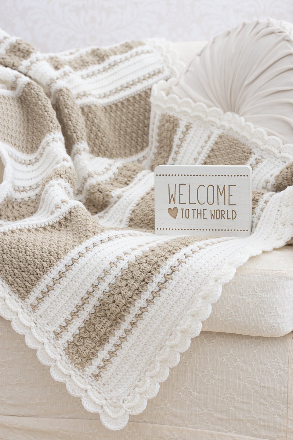 8 In 1 Striped Baby Blanket Crochet Pattern