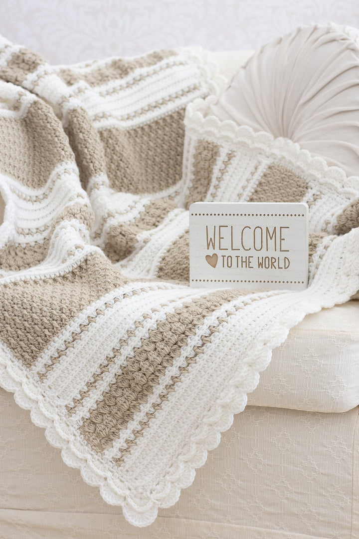 8 In 1 Striped Baby Blanket Crochet Pattern