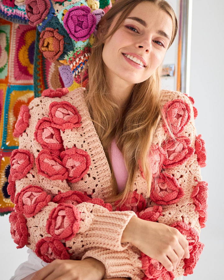 Rose Garden Granny Square Jacket Crochet Pattern