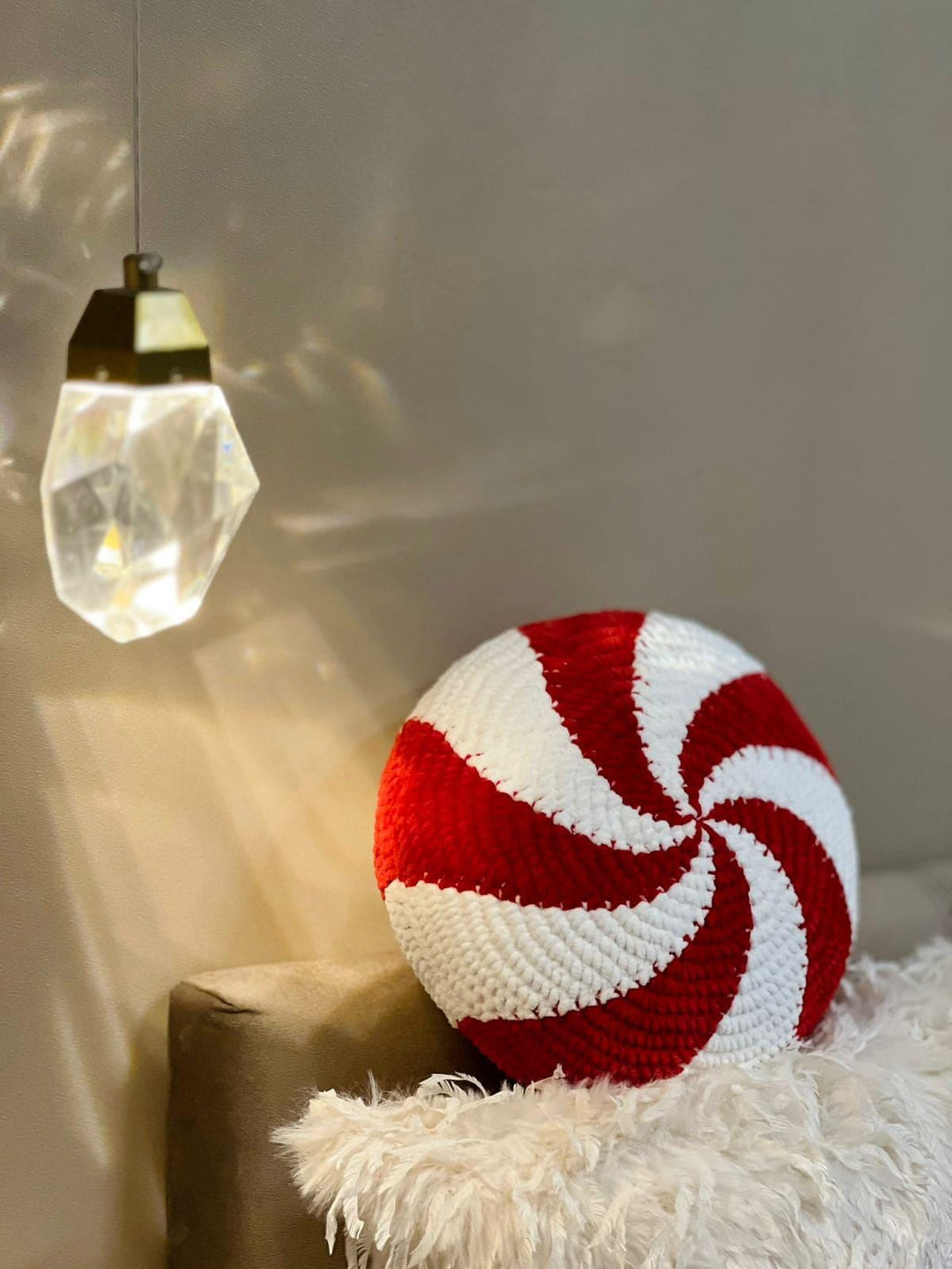 Peppermint Candy Pillow Crochet Pattern