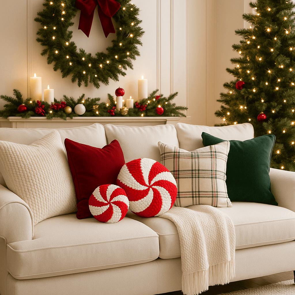 Peppermint Candy Pillow Crochet Pattern