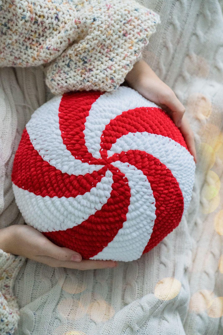 Peppermint Candy Pillow Crochet Pattern