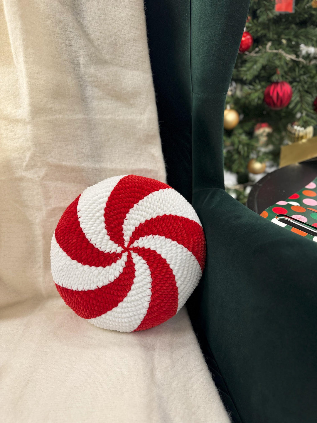 Peppermint Candy Pillow Crochet Pattern