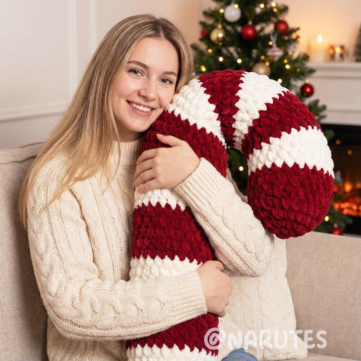 Candy Cane Pillow Crochet Pattern