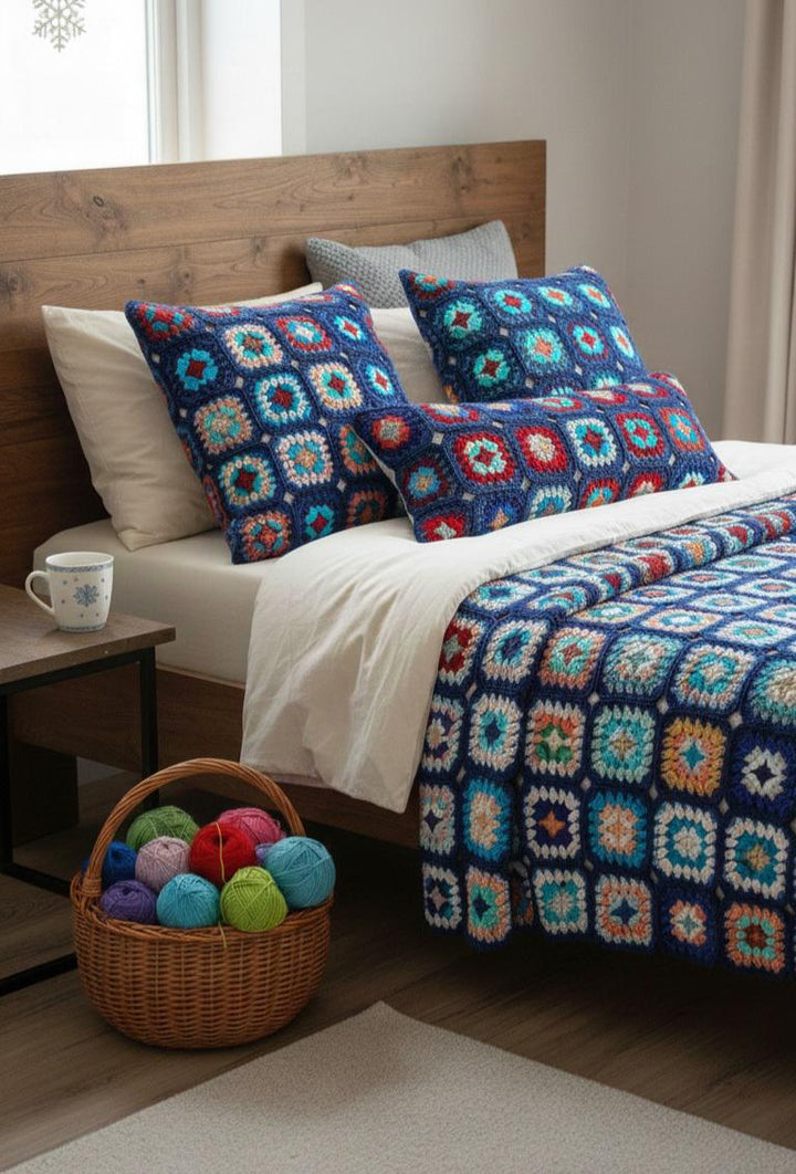 Easy Beginner Granny Square Blanket Crochet Pattern
