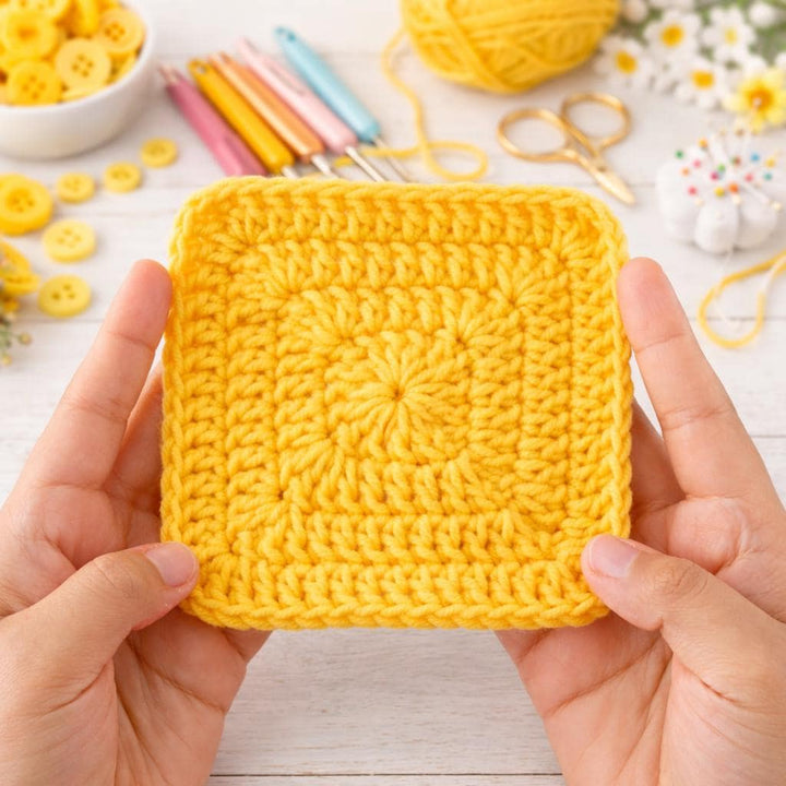 Modern Solid Granny Square Crochet Pattern