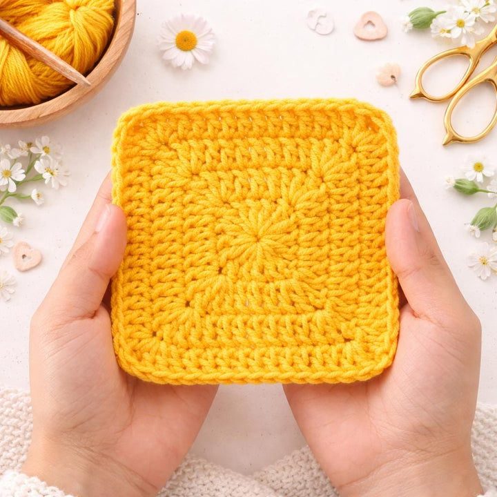 Modern Solid Granny Square Crochet Pattern