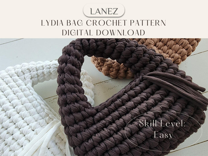 Lydia Chunky Hobo Bag Crochet Pattern Fringe Purse DIY