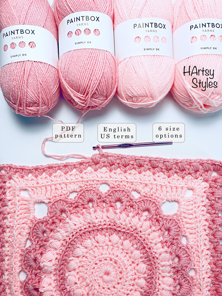 Chunky Boho Mandala Blanket Crochet Pattern
