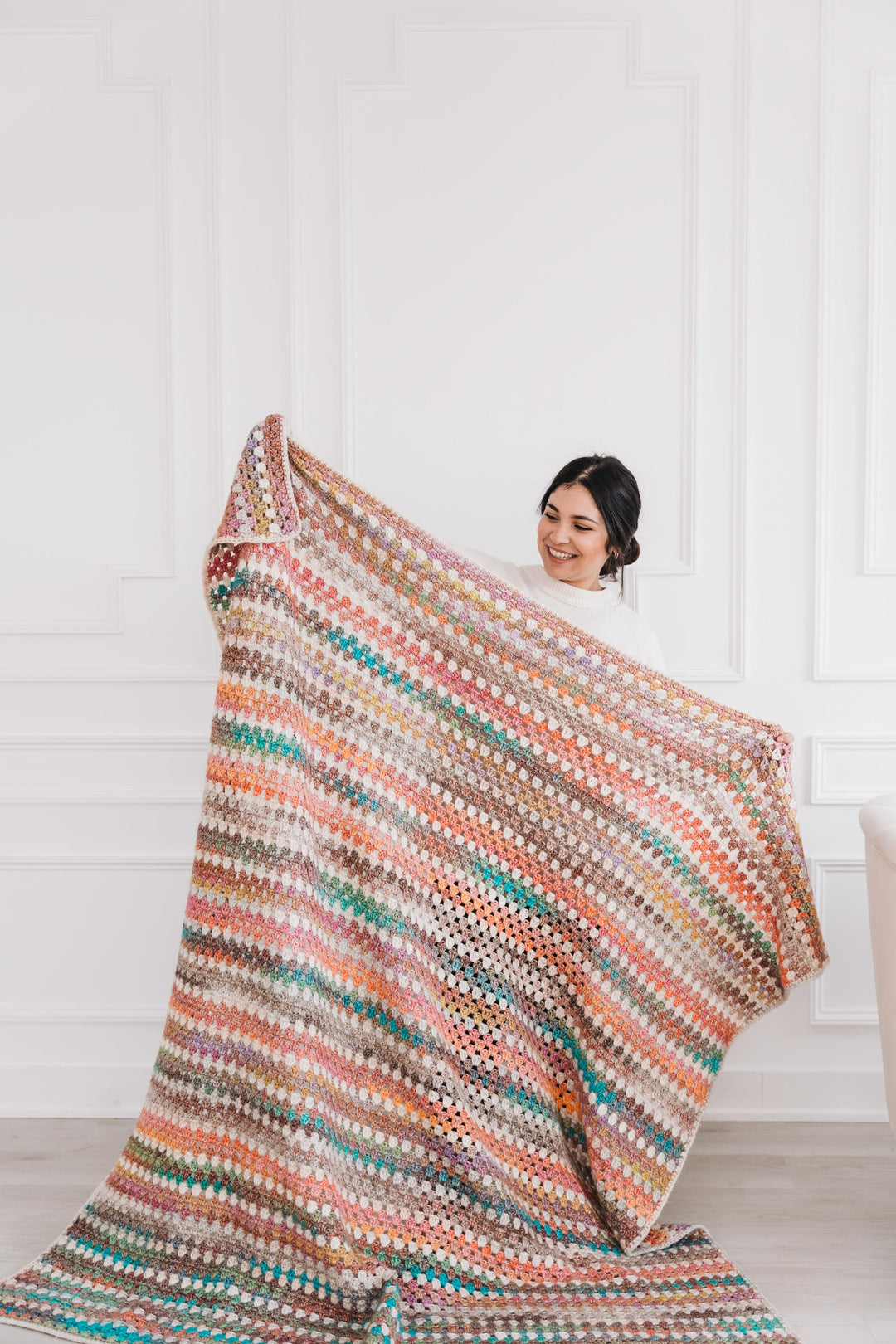 Beginner Primavera Granny Stripes Blanket Crochet Pattern