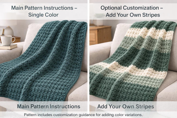 8 in 1 Alpine Weekend Throw Blanket Crochet Pattern