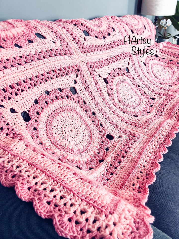 Chunky Boho Mandala Blanket Crochet Pattern