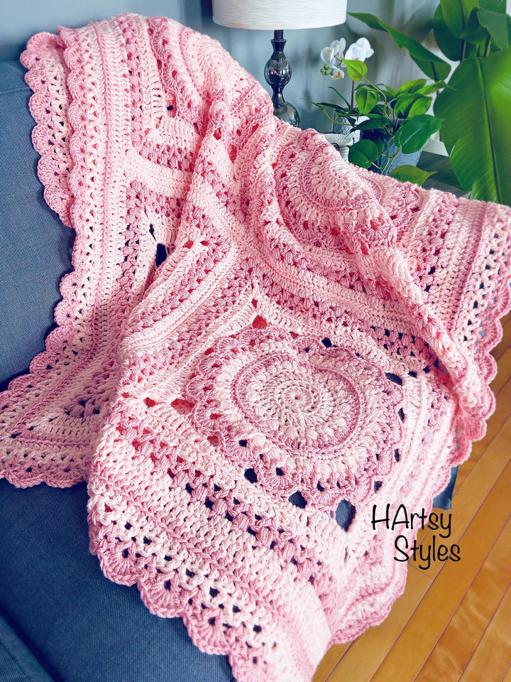 Chunky Boho Mandala Blanket Crochet Pattern