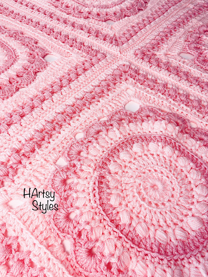 Chunky Boho Mandala Blanket Crochet Pattern