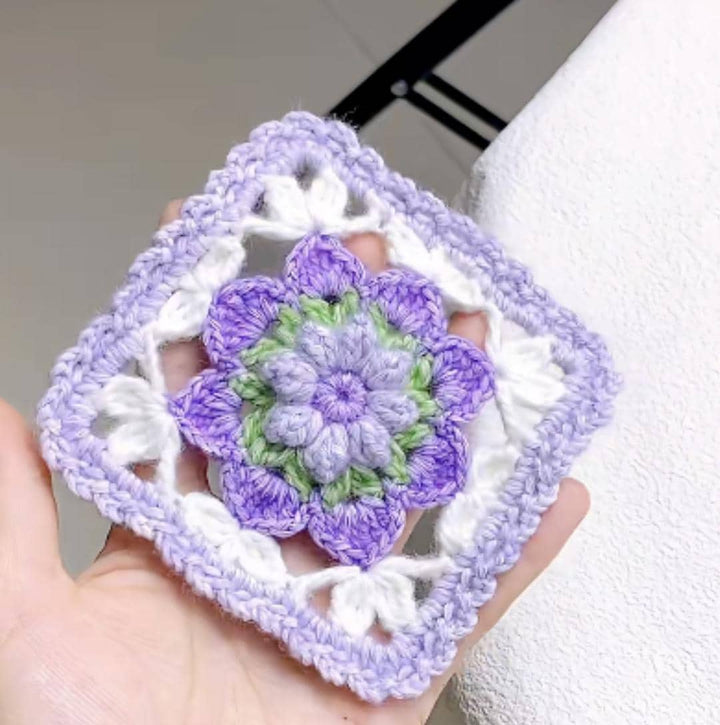 Floral Flower Motif Granny Square Crochet Pattern