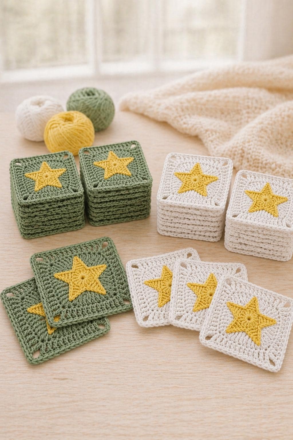 Star Motif Granny Square Crochet Pattern