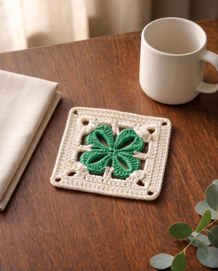 Flower Clover Granny Square Crochet Pattern