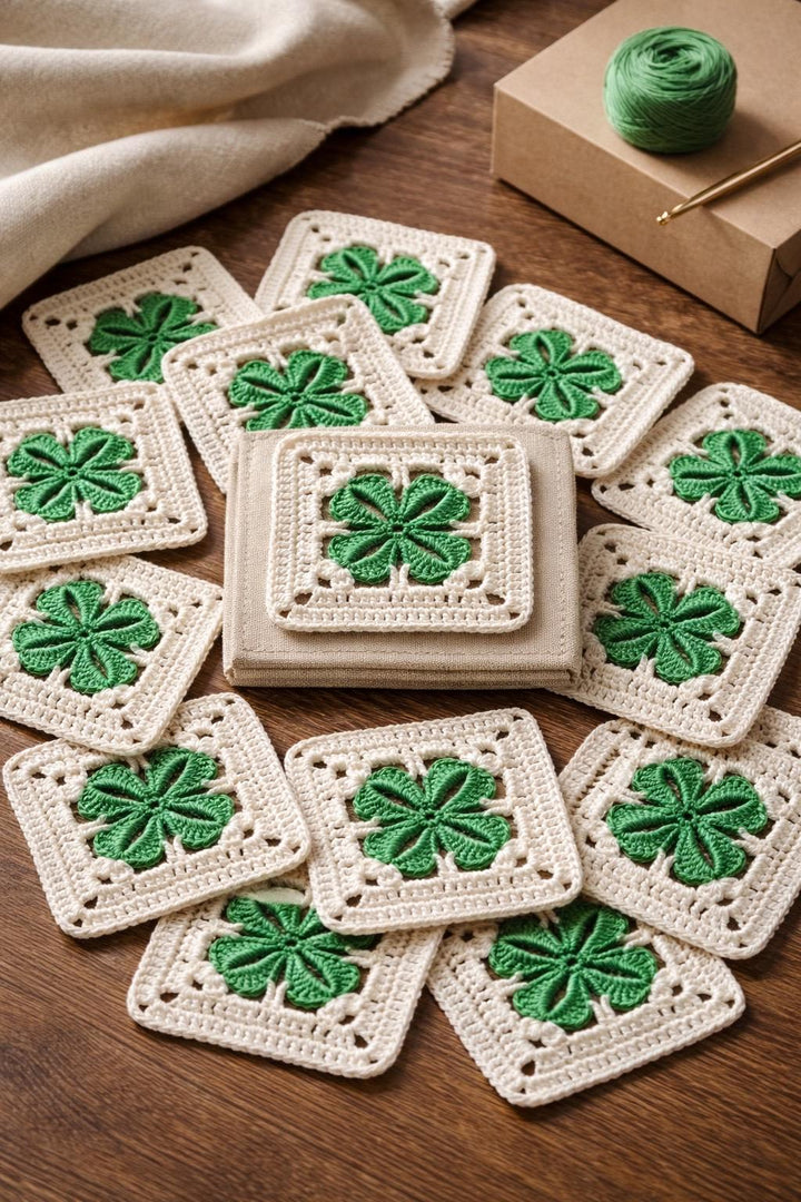 Flower Clover Granny Square Crochet Pattern