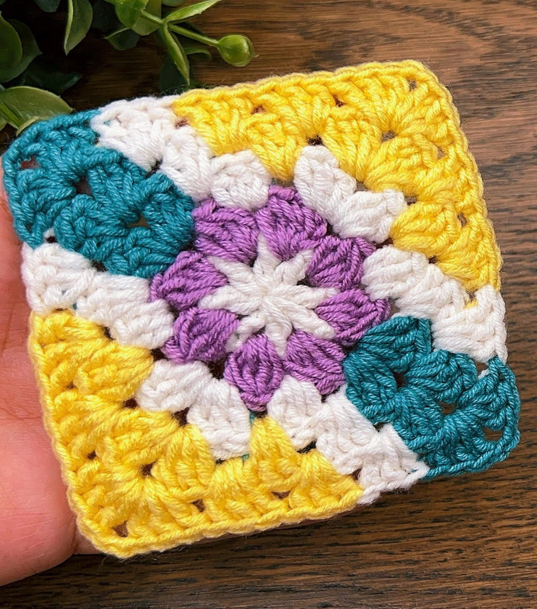 Colourful Diamond Granny Square Crochet Pattern