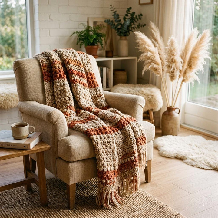 Desert Bloom Boho Throw Crochet Pattern