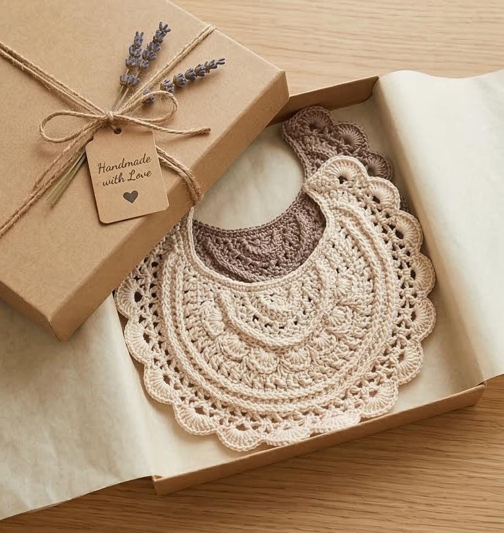 Vintage Lace Baby Bib Crochet Pattern