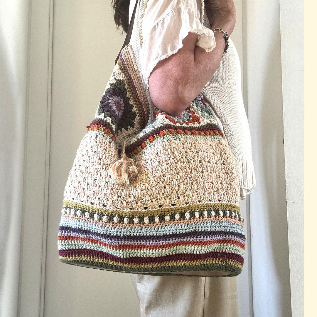 Boho Granny Square Shoulder Bag Crochet Pattern