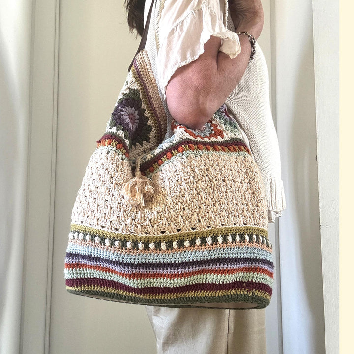 Boho Granny Square Shoulder Bag Crochet Pattern