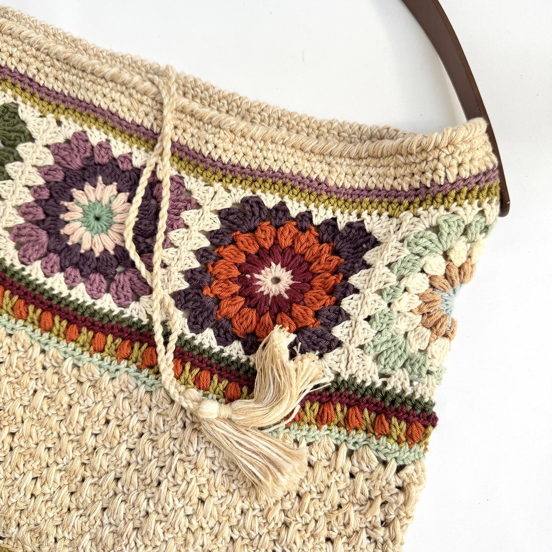 Boho Granny Square Shoulder Bag Crochet Pattern
