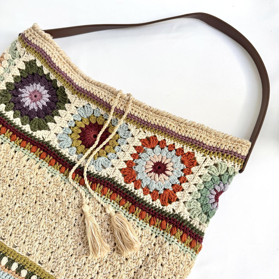 Boho Granny Square Shoulder Bag Crochet Pattern