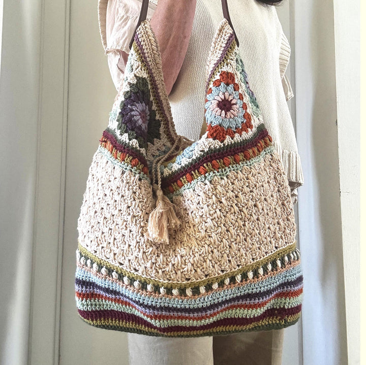 Boho Granny Square Shoulder Bag Crochet Pattern