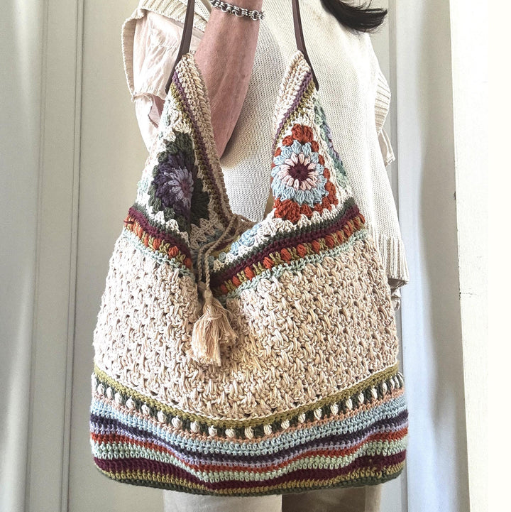 Boho Granny Square Shoulder Bag Crochet Pattern