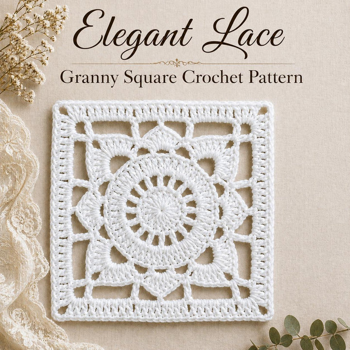 Elegant Lace Granny Square Crochet Pattern