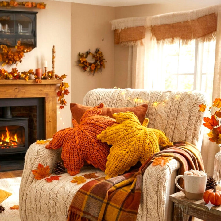 Autumn Leaf Pillow Crochet Pattern
