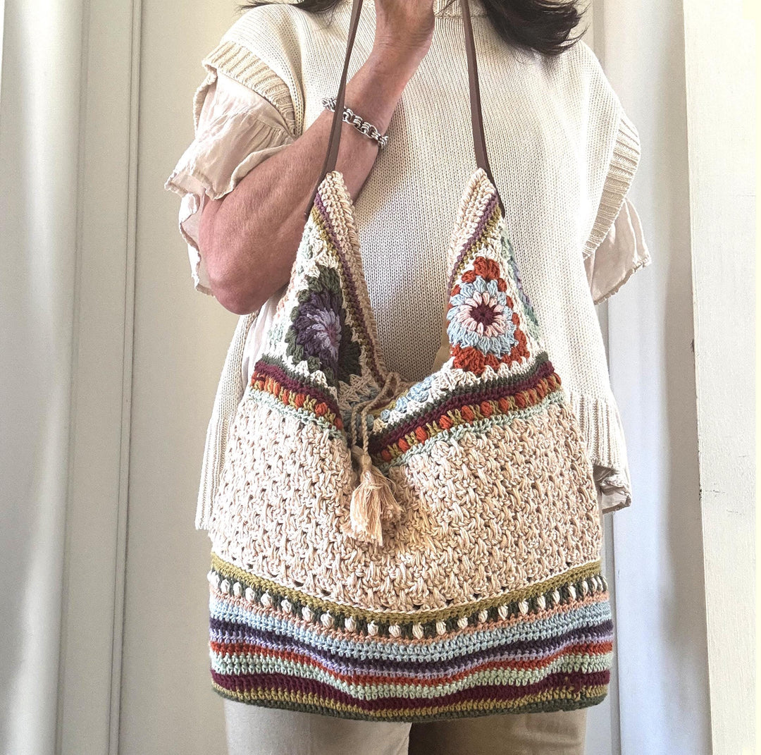 Boho Granny Square Shoulder Bag Crochet Pattern
