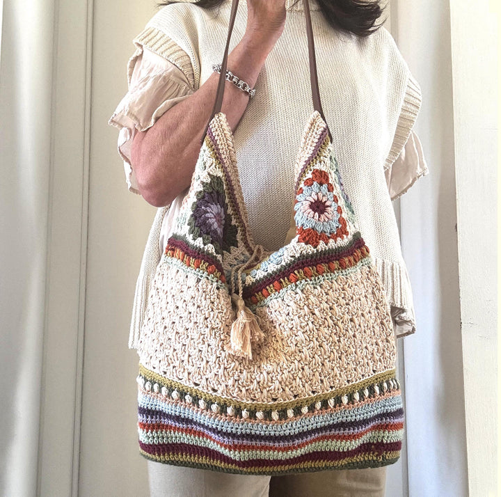 Boho Granny Square Shoulder Bag Crochet Pattern