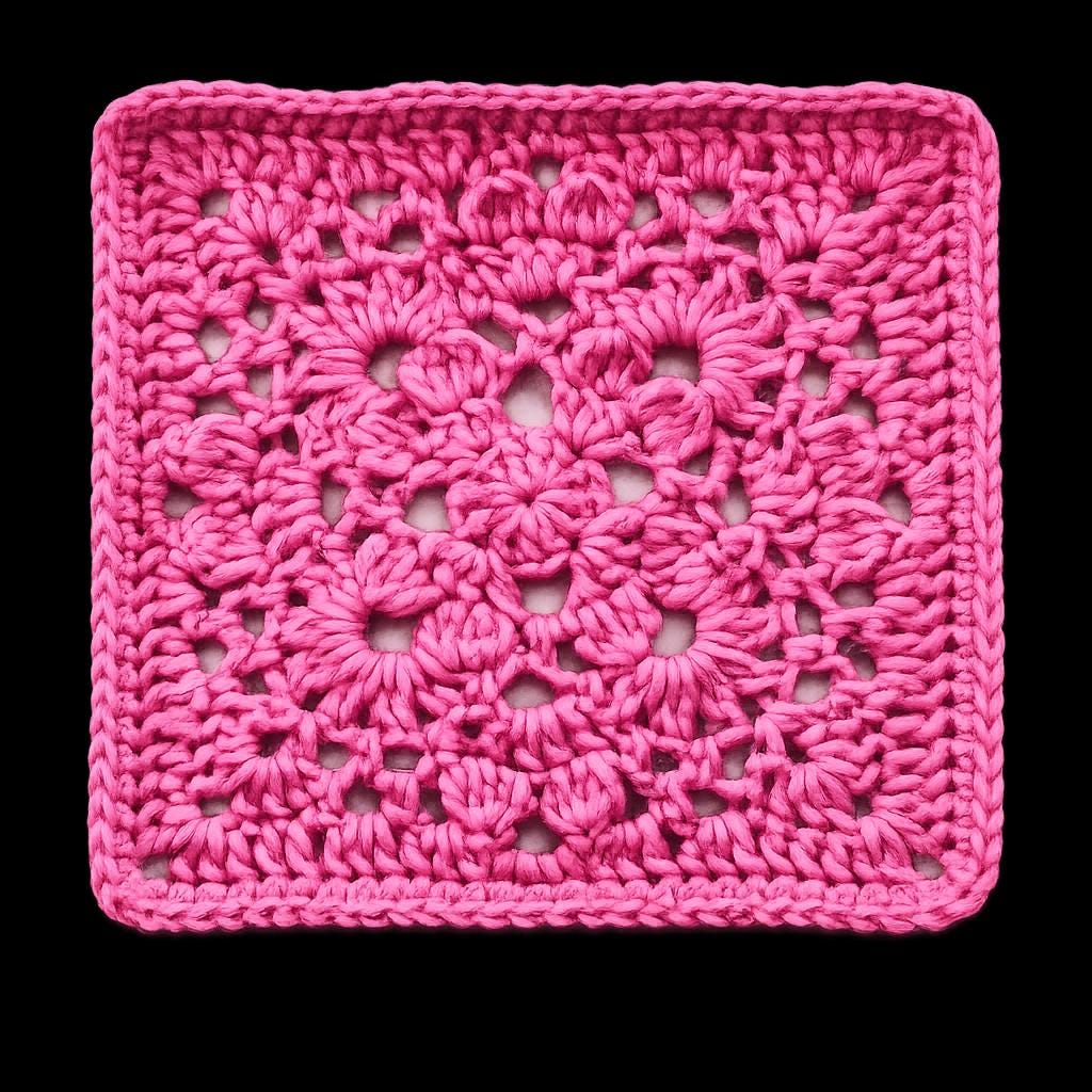 Gothic Lacy Floral Granny Square Crochet Pattern