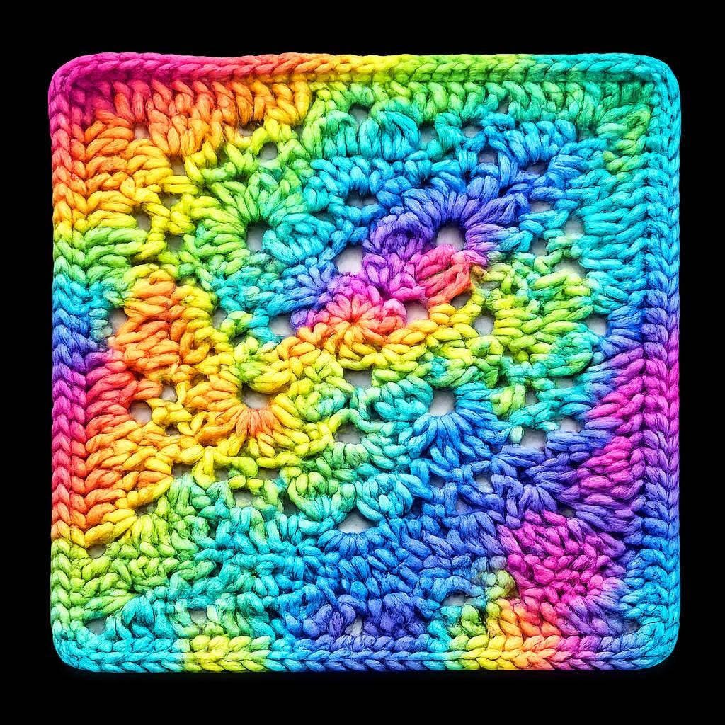 Gothic Lacy Floral Granny Square Crochet Pattern