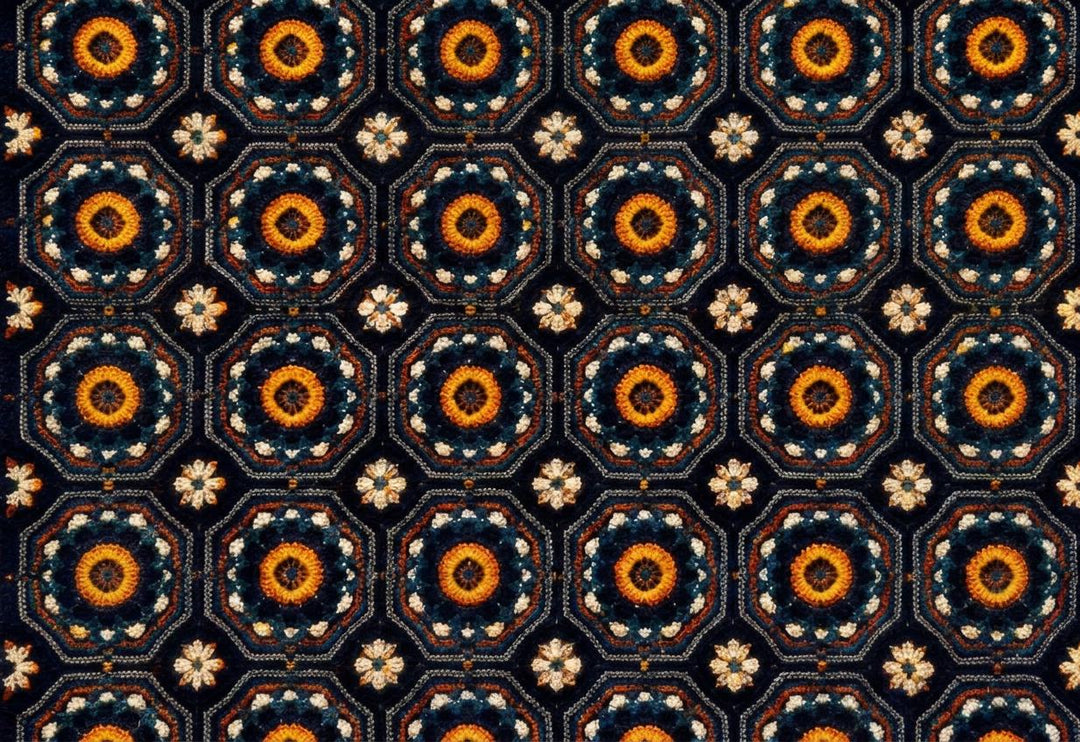 Midnight Mosaic Boho Mandala Blanket Crochet Pattern