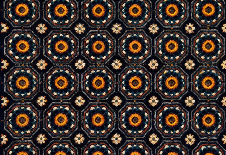 Midnight Mosaic Boho Mandala Blanket Crochet Pattern