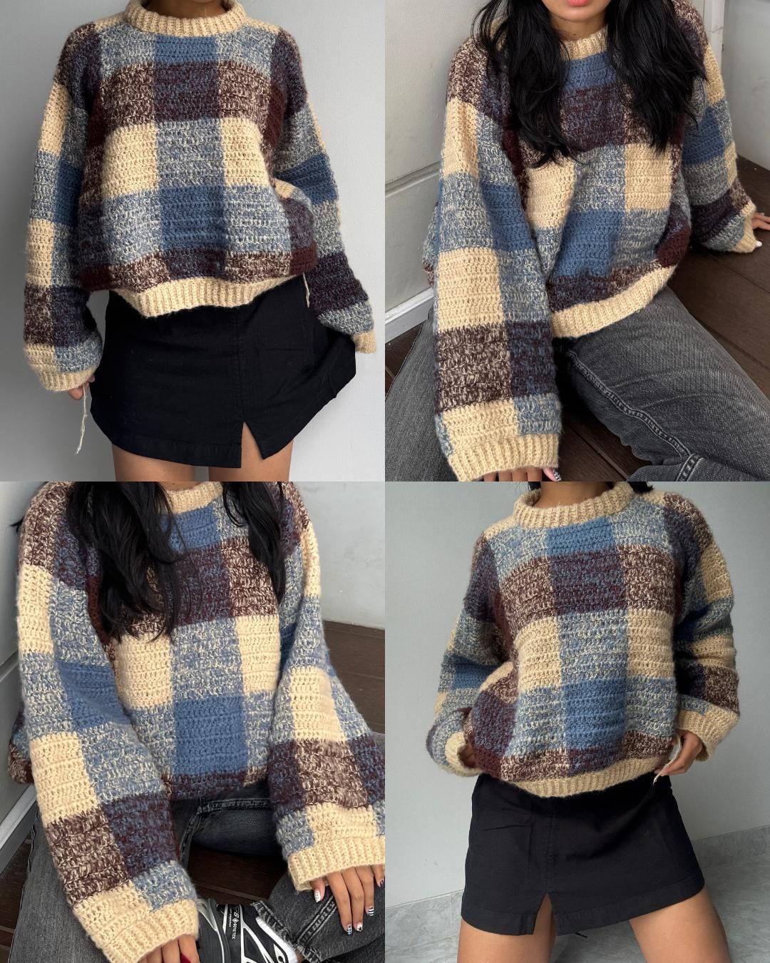 Willow Gingham Sweater Crochet Pattern