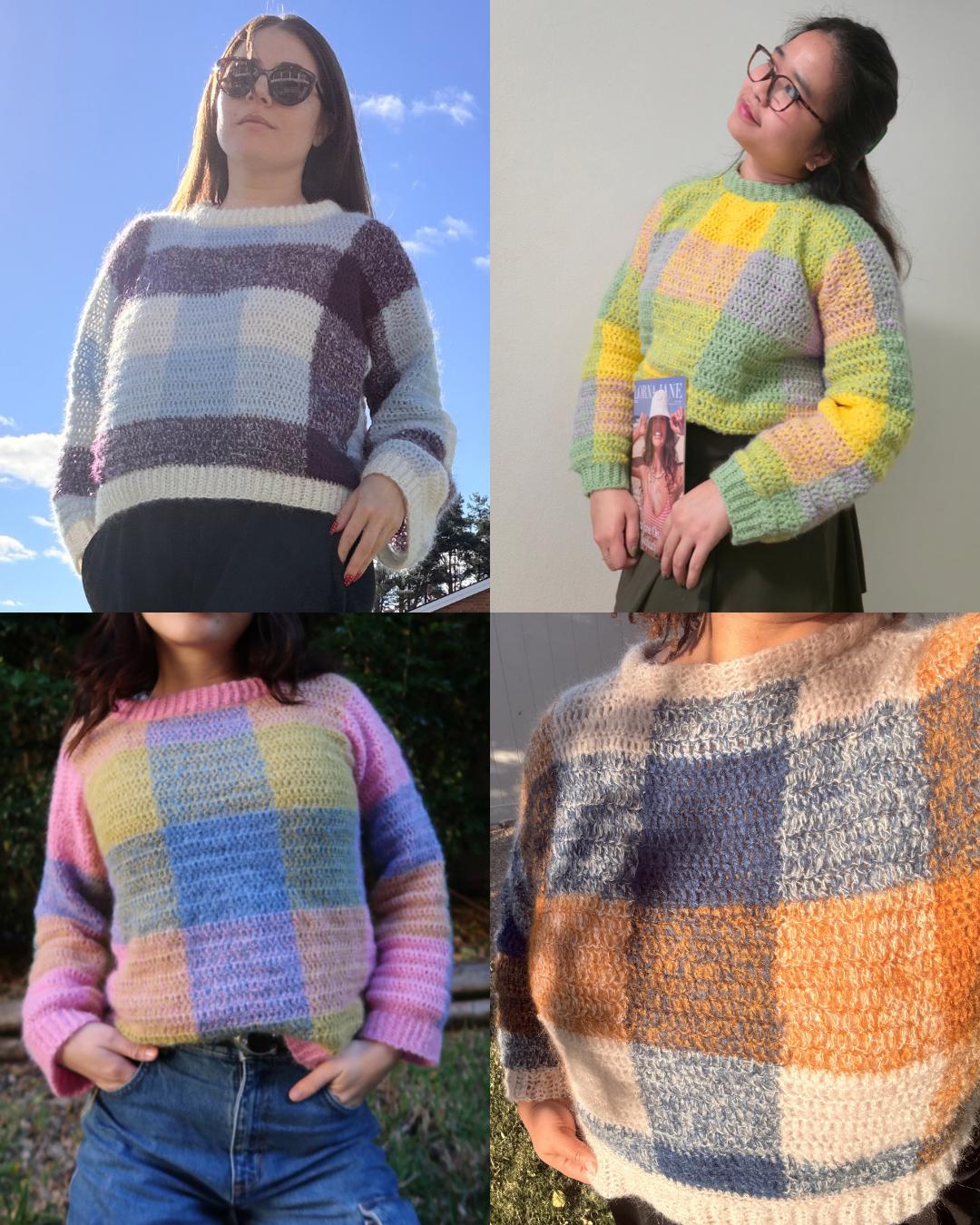 Willow Gingham Sweater Crochet Pattern