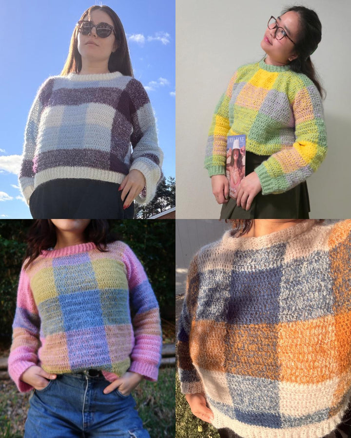 Willow Gingham Sweater Crochet Pattern