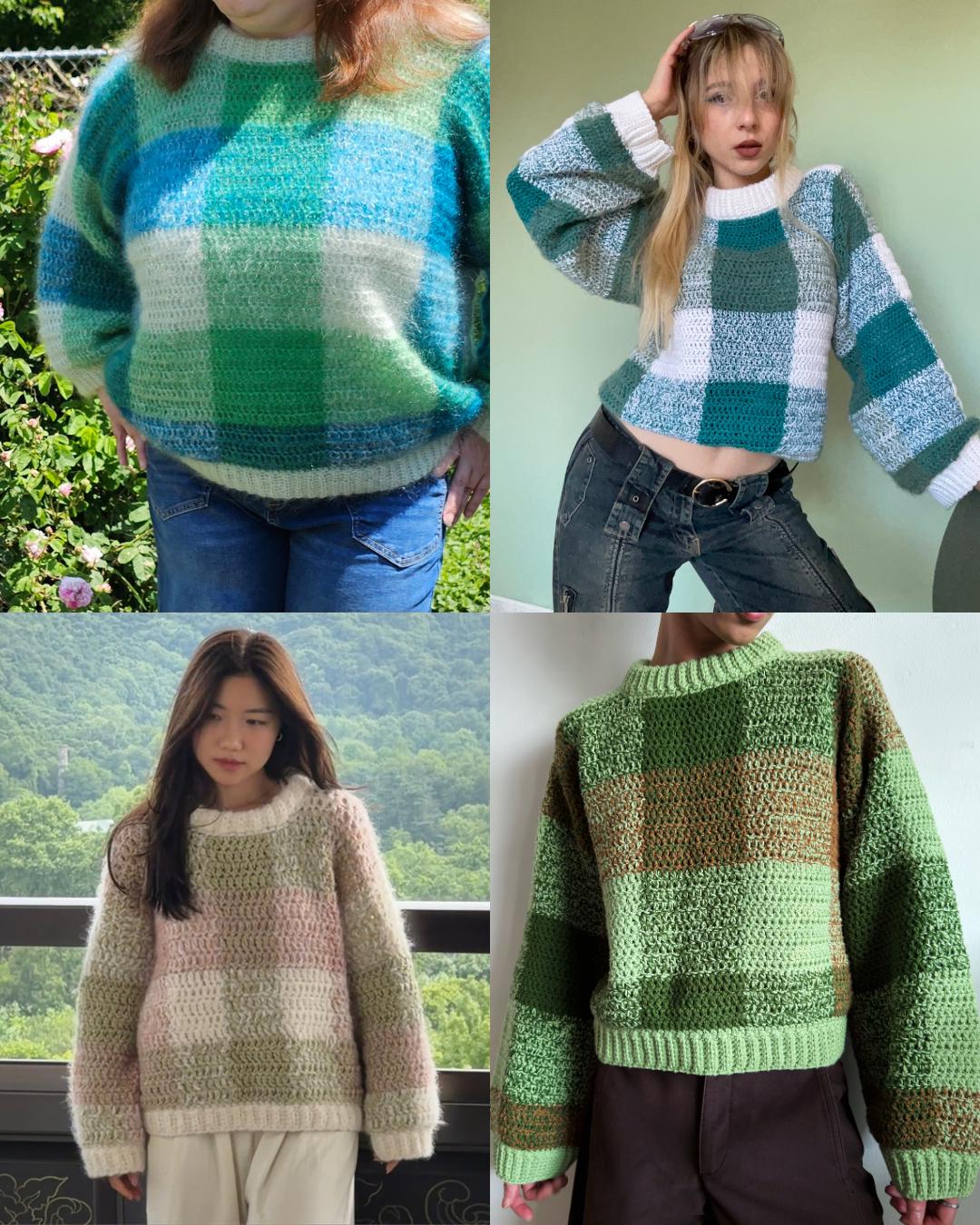 Willow Gingham Sweater Crochet Pattern