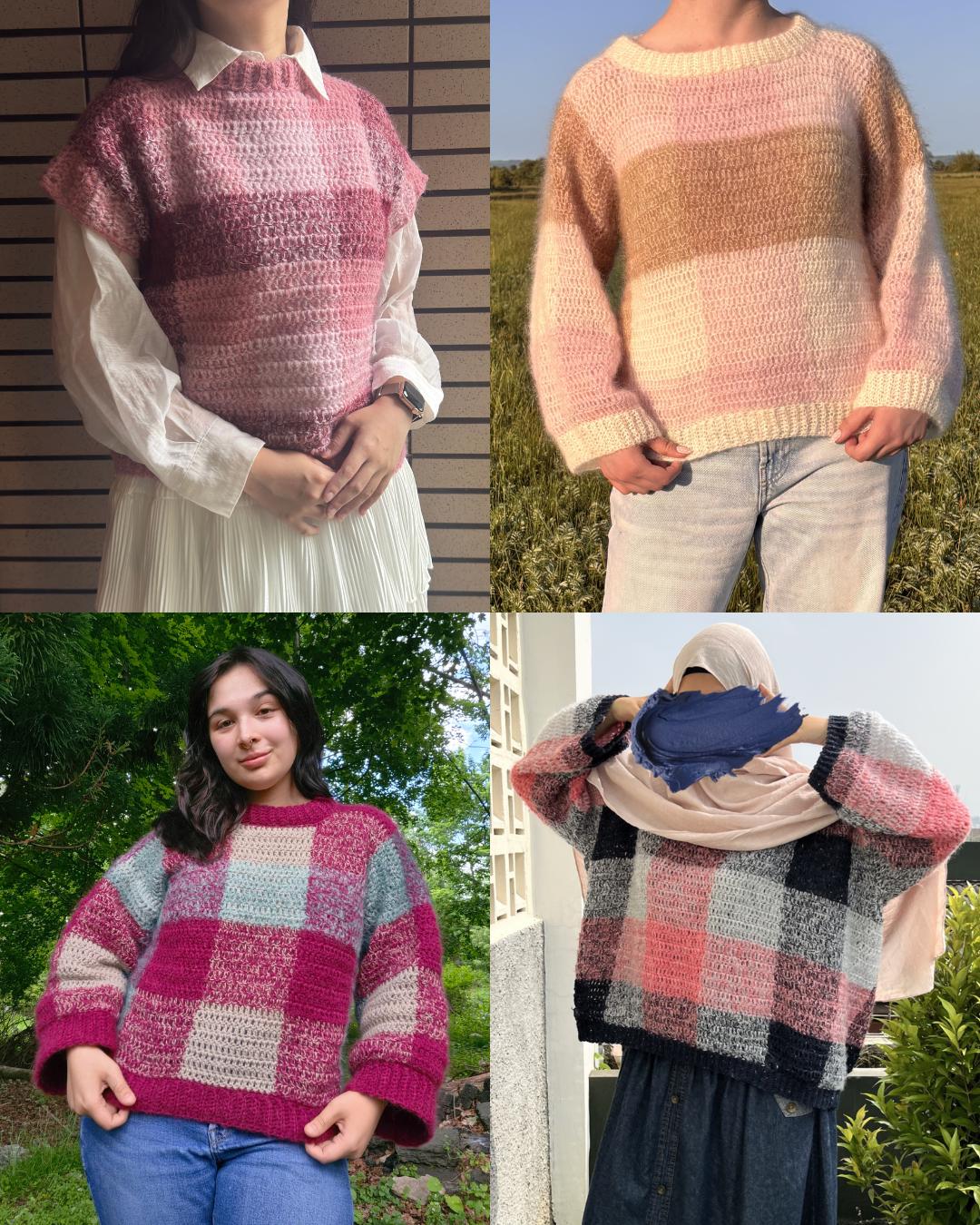 Willow Gingham Sweater Crochet Pattern