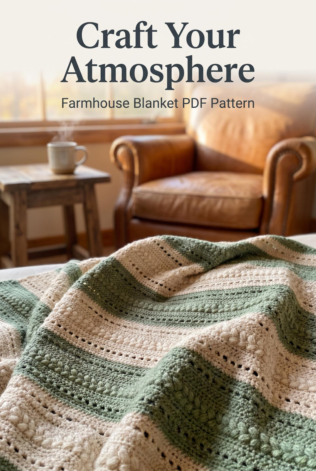 Modern Farmhouse Textured Throw Blanket Crochet Pattern